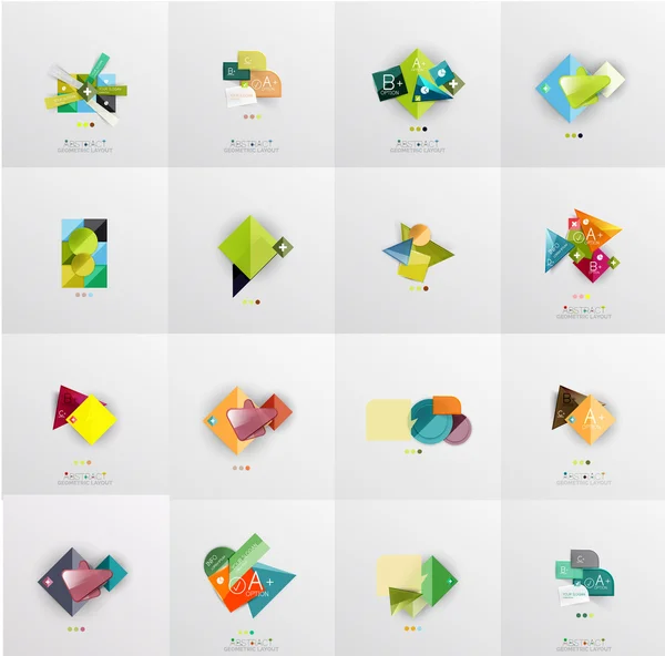 Set abstracte geometrische infographic banner sjablonen — Stockvector