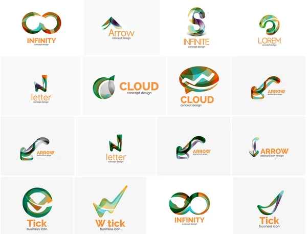 Set of tick ok, cloud or arrow concept icons — Stock Vector