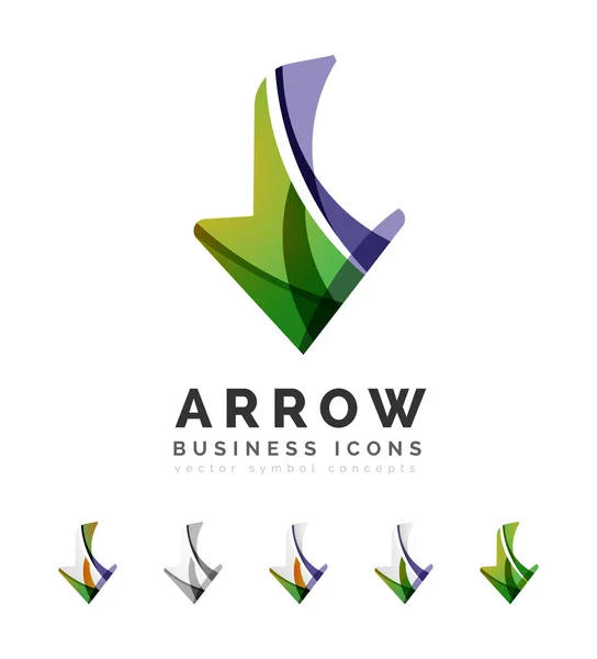 Set of arrow logo business icons — Stock Vector