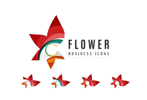 Set di astratto fiore logo icone di business — Vettoriale Stock