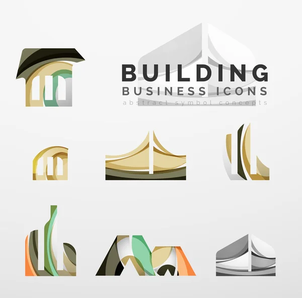 Set of real estate or building logo business icons — Stock Vector