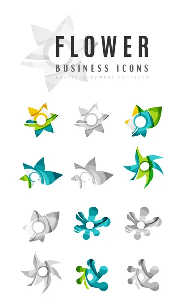 Σύνολο αφηρημένη λουλούδι λογότυπο εικόνες επιχειρήσεων — Διανυσματικό Αρχείο