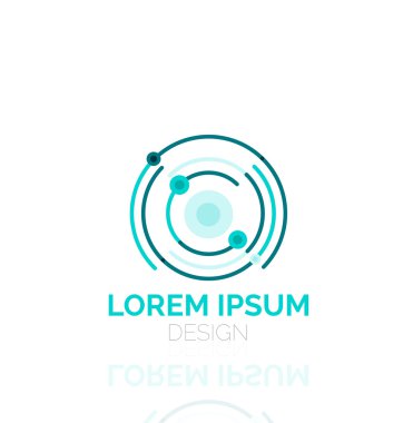 Vektör girdap ve daireler en az soyut geometrik logo anahat