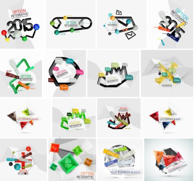 Set of various geometric abstract infographic templates