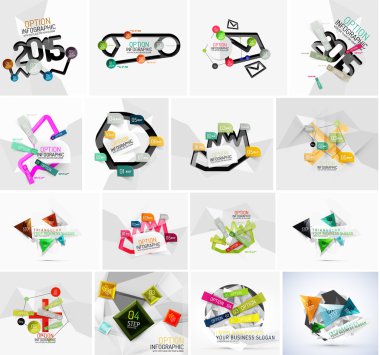 Set of various geometric abstract infographic templates