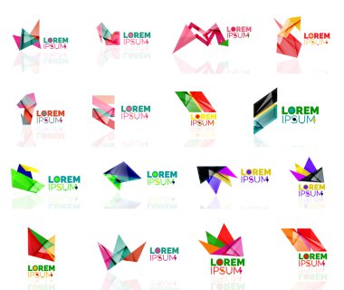 Logosu hazır, kağıt origami stil geometrik şekiller şirket