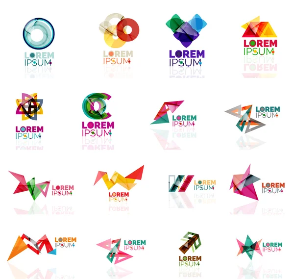 Geometrische vormen bedrijf logo set, papier origami stijl — Stockvector