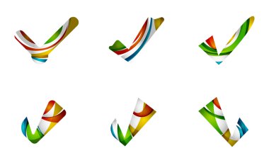 Dizi soyut Tamam ve kene simgeler, iş logo kavramları, temiz modern geometrik tasarım