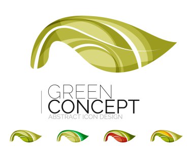 Dizi soyut Eko bitki simgeler, iş logo doğa Yeşil Kavramlar, temiz modern geometrik tasarım
