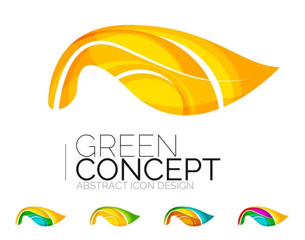 Uppsättning abstrakta eco växt ikoner, logotype natur grön affärsidéer, rena, moderna geometriska design — Stock vektor