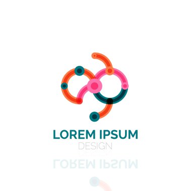 Vektör girdap ve daireler en az soyut geometrik logo anahat