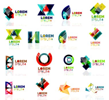 Logosu hazır, kağıt origami stil geometrik şekiller şirket