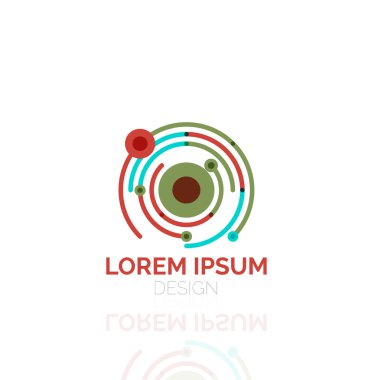 Vektör girdap ve daireler en az soyut geometrik logo anahat