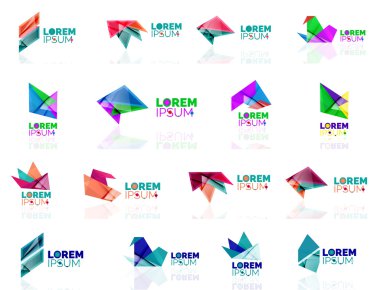 Logosu hazır, kağıt origami stil geometrik şekiller şirket