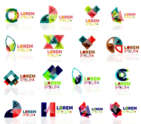 Formas geométricas conjunto de logotipo de la empresa, estilo origami de papel — Vector de stock