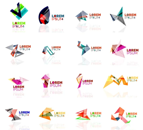 Geometriska former företagets logotyp set, papper origami stil — Stock vektor
