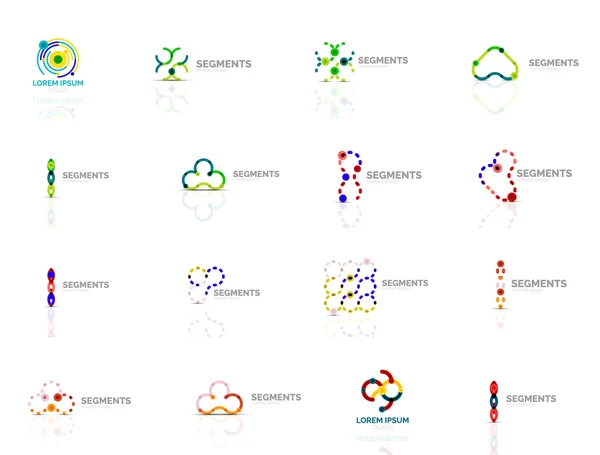 Logo set, overzicht swirl en cirkel minimale abstract geometrische pictogrammen — Stockvector
