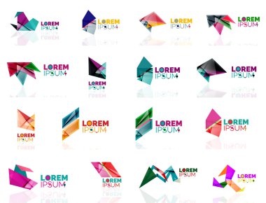 Logosu hazır, kağıt origami stil geometrik şekiller şirket
