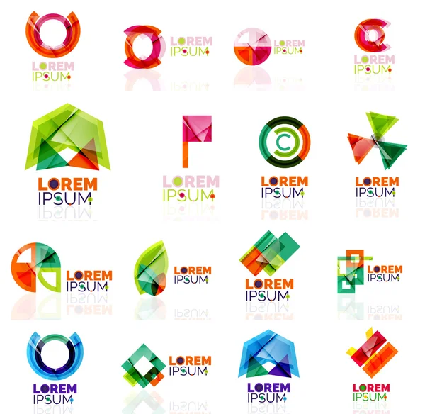 Formas geométricas conjunto de logotipo de la empresa, estilo origami de papel — Vector de stock