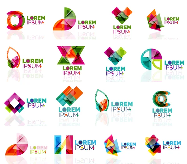 Formas geométricas conjunto de logotipo de la empresa, estilo origami de papel — Vector de stock