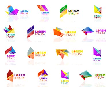 Logosu hazır, kağıt origami stil geometrik şekiller şirket