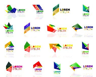 Logosu hazır, kağıt origami stil geometrik şekiller şirket