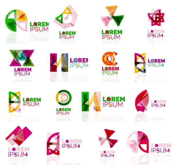 Formas geométricas conjunto de logotipo de la empresa, estilo origami de papel — Vector de stock