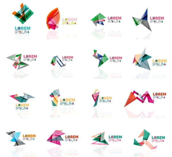 Logosu hazır, kağıt origami stil geometrik şekiller şirket — Stok Vektör