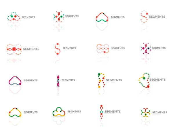 Conjunto de logotipos, contorno redemoinho e círculo mínimo ícones geométricos abstratos — Vetor de Stock