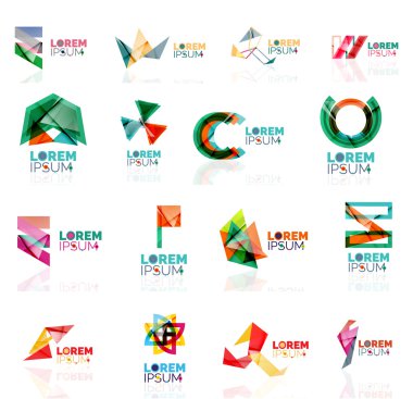 Logosu hazır, kağıt origami stil geometrik şekiller şirket