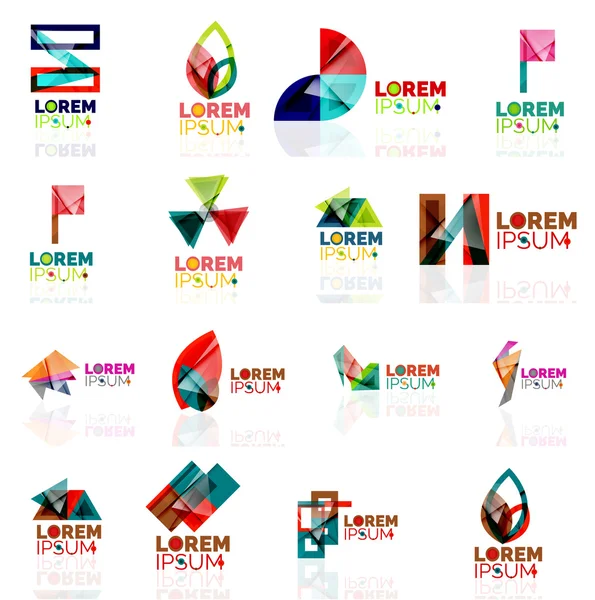 Geometrische vormen bedrijf logo set, papier origami stijl — Stockvector