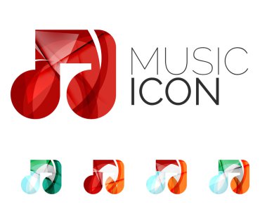 Dizi soyut müzik not simgesini, iş logo kavramları, temiz modern geometrik tasarım