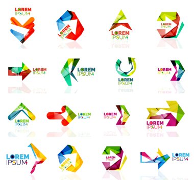 Geometrik şekiller ok şirket logosu hazır, kağıt origami stil