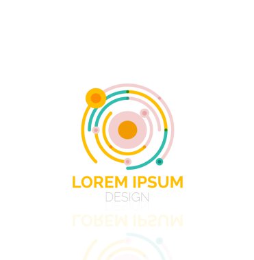 Vektör girdap ve daireler en az soyut geometrik logo anahat