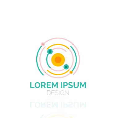 Vektör girdap ve daireler en az soyut geometrik logo anahat