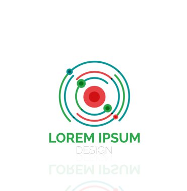 Vektör girdap ve daireler en az soyut geometrik logo anahat