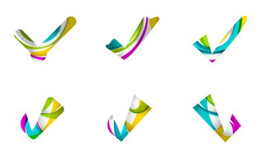 Dizi soyut Tamam ve kene simgeler, iş logo kavramları, temiz modern geometrik tasarım