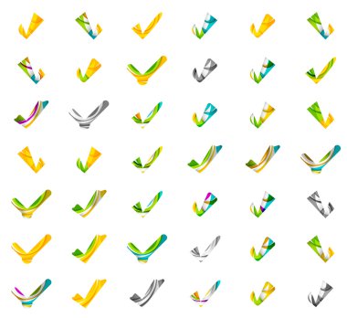 Dizi soyut Tamam ve kene simgeler, iş logo kavramları, temiz modern geometrik tasarım