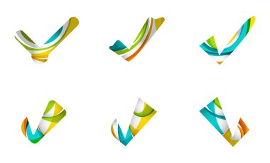 Dizi soyut Tamam ve kene simgeler, iş logo kavramları, temiz modern geometrik tasarım