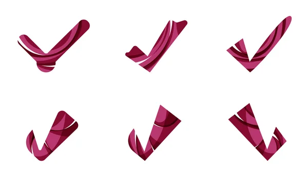 Conjunto de iconos abstractos OK y tick, conceptos de logotipos de negocio, diseño geométrico moderno y limpio — Archivo Imágenes Vectoriales