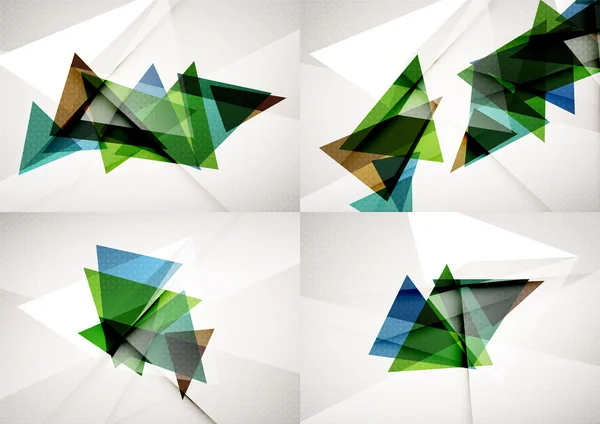 角と直線デザインの抽象的な背景のセット — ストックベクタ