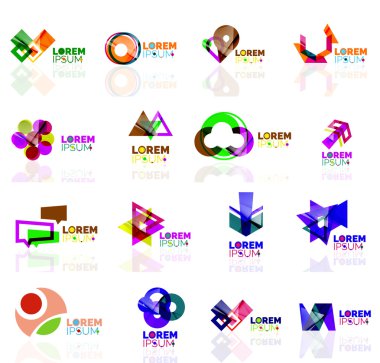Logosu hazır, kağıt origami stil geometrik şekiller şirket