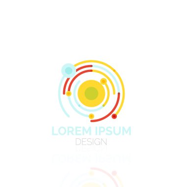 Vektör girdap ve daireler en az soyut geometrik logo anahat