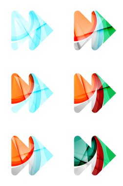 Soyut ileri kümesi oyun ok simgesi, iş logo kavramları, temiz modern geometrik tasarım