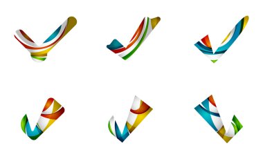 Dizi soyut Tamam ve kene simgeler, iş logo kavramları, temiz modern geometrik tasarım