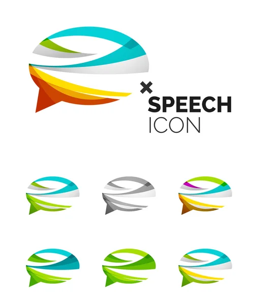 Conjunto de iconos abstractos de burbuja y nube, conceptos de logotipos de negocios, diseño geométrico moderno y limpio — Vector de stock