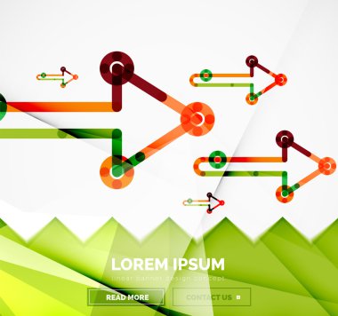 Okları, doğrusal tasarım stili ile soyut afiş şablon