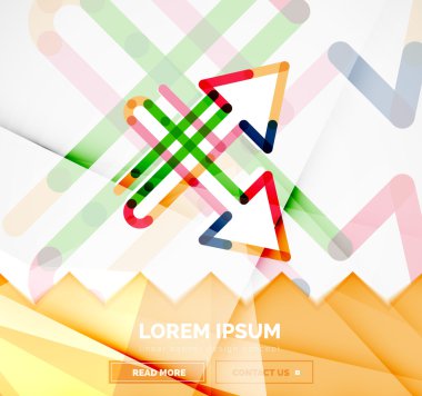 Okları, doğrusal tasarım stili ile soyut afiş şablon