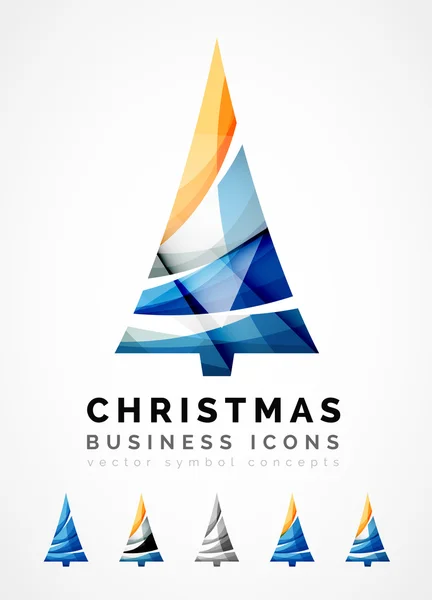 Reihe abstrakter Weihnachtsbaum-Ikonen, Business-Logo-Konzepte, sauberes modernes Hochglanz-Design — Stockvektor