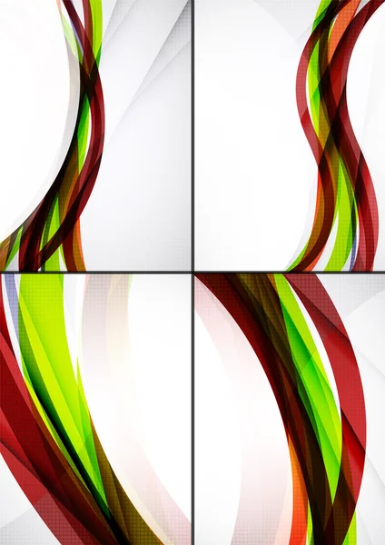 Eine Reihe abstrakter Hintergründe. elegante farbenfroh dekorierte Linien und Wellen mit Kopierraum für Ihre Nachricht — Stockvektor